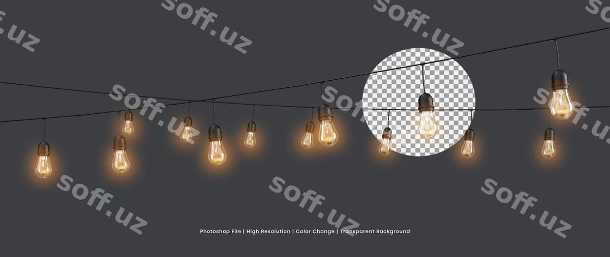 3d render asosidagi chuqur garderob yoqilari | 3d render hanging garden lights