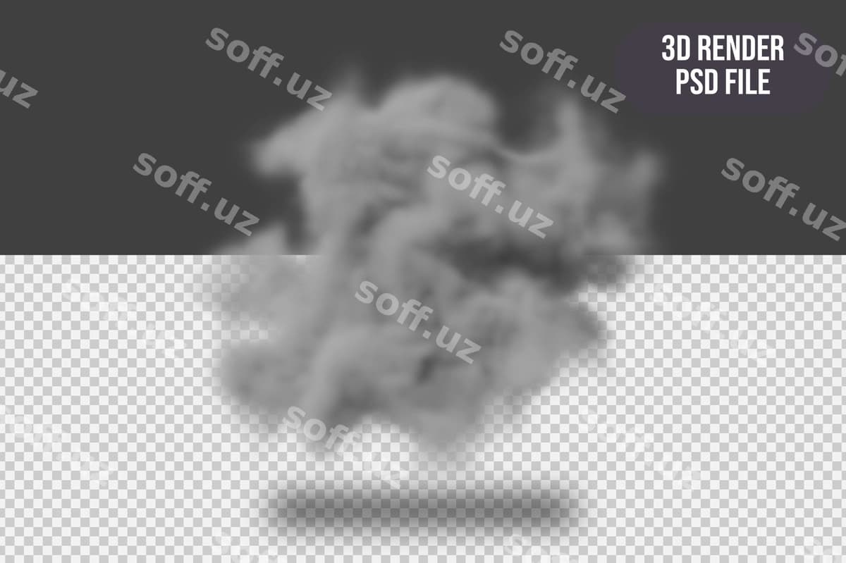 3d renderlama tülki bulut ayrilgan fon | 3d render smoky cloud isolated