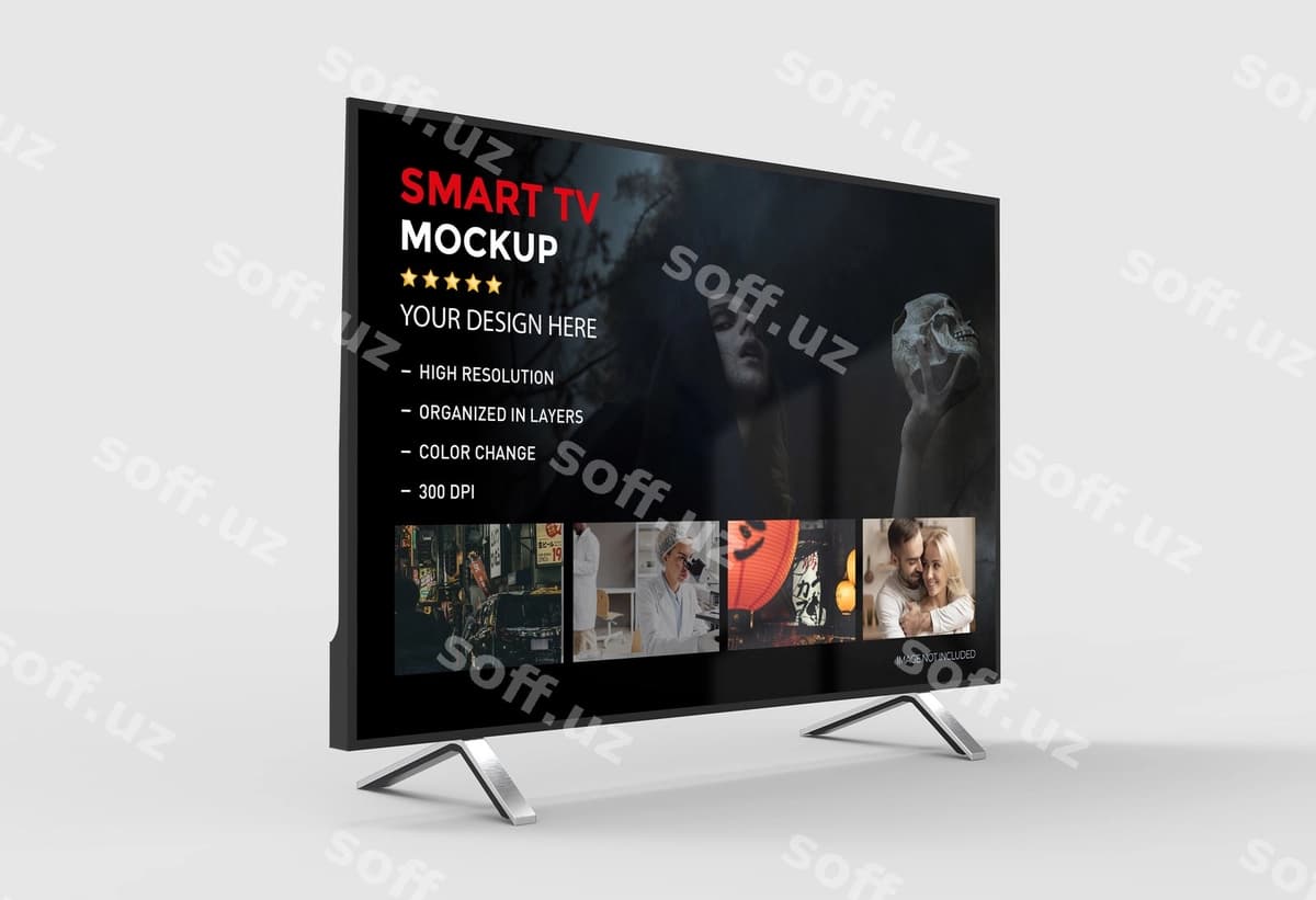 3D aqlli televizorning izolyatsiya qilingan renderlash modeli | 3d smart tv mockup isolated rendering