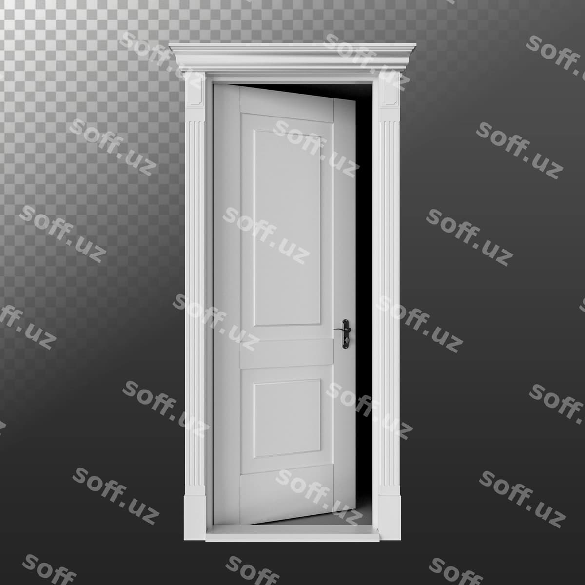 3D shaffof ochiladigan oq eshik | 3d transparent opening white door