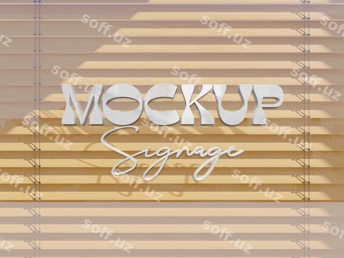 3d devor logo namunasi soya bilan | 3d wall logo mock up with shadow