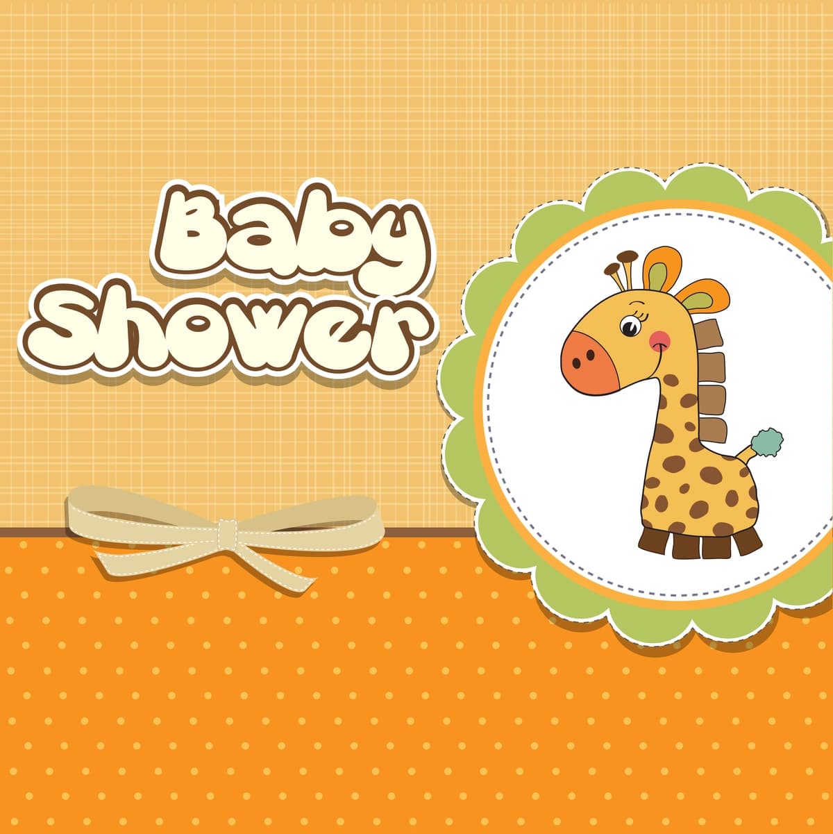 Jirafa tasvirlangan yangi tug'ilgan chaqaloqni e'lon qilish kartasi | New baby announcement card with giraffe