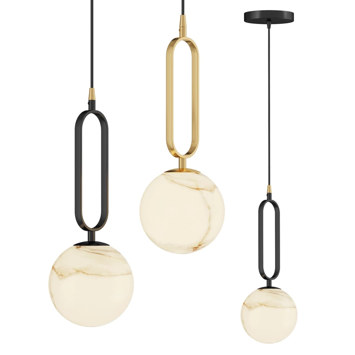 Alabaster Ball Pendant Lamp