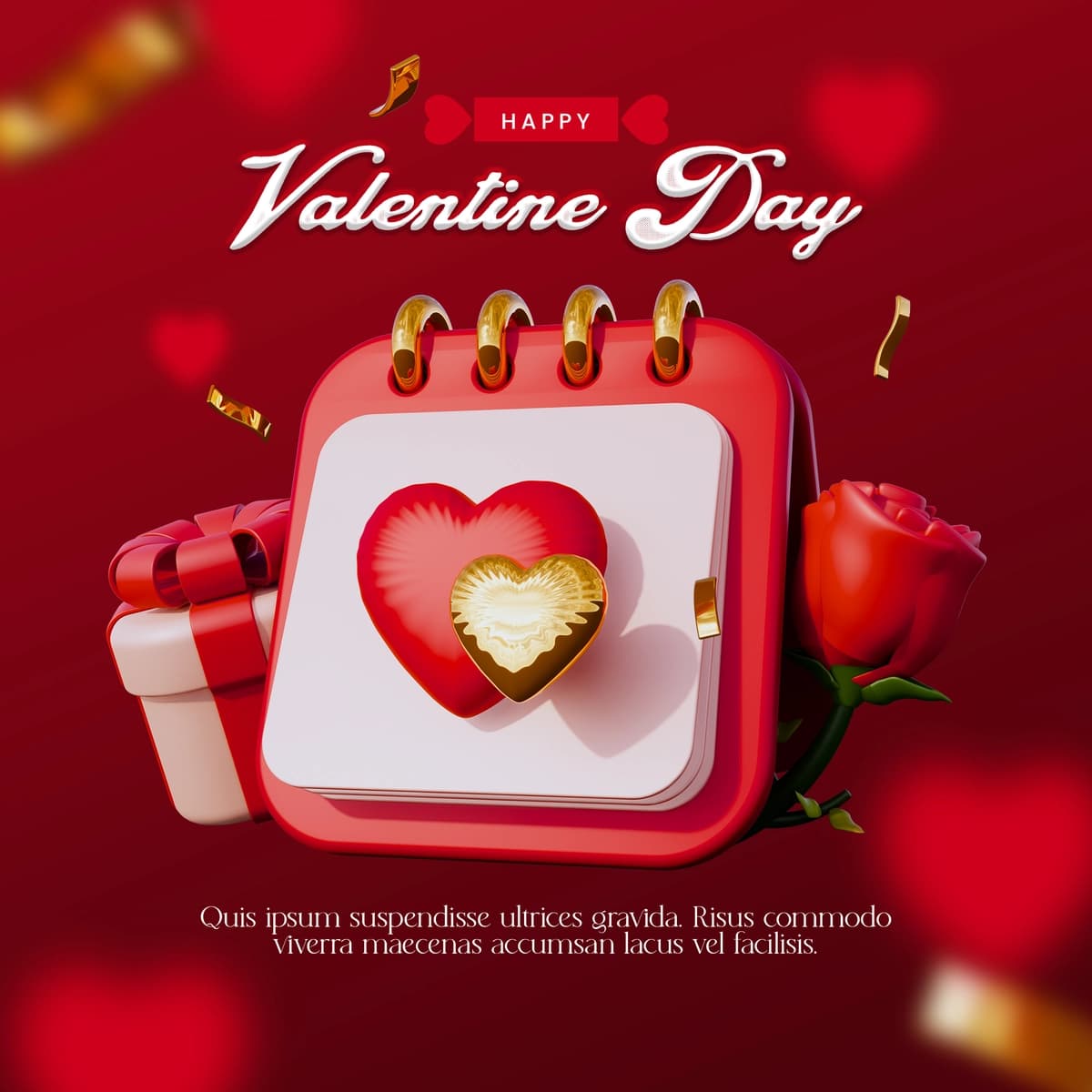 Sevishganlar kuni banneri instagram ijtimoiy media post shabloni | Valentine day banner instagram social media post template