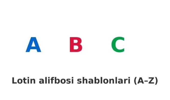Lotin alifbosi katta harflar (A-Z)-dizayn shablonlar