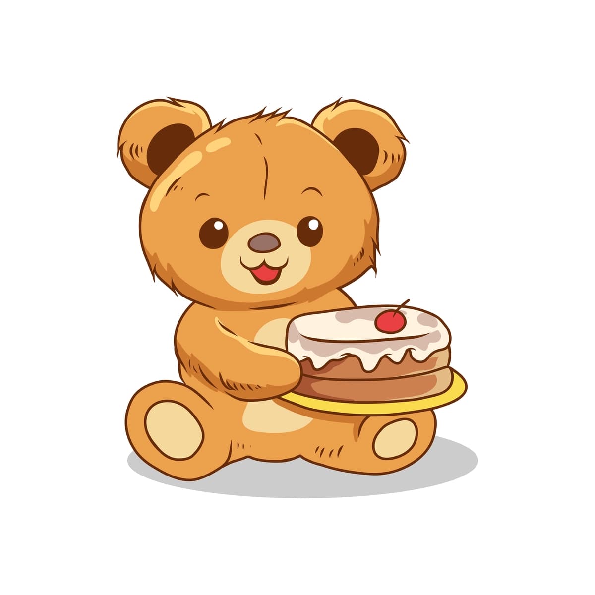 Yoqimli ayiqcha mazali tort ushlab turibdi | Cute teddy bear holding delicious cake