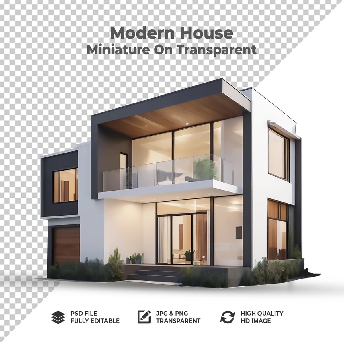 Uy miniatyurasi 3D ajratilgan shaffof tasvirni beradi | House miniature 3d render isolated transparent image