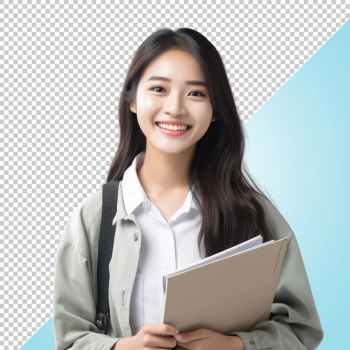 Osiyolik talaba ayol jilmayib | Asian student woman smiling
