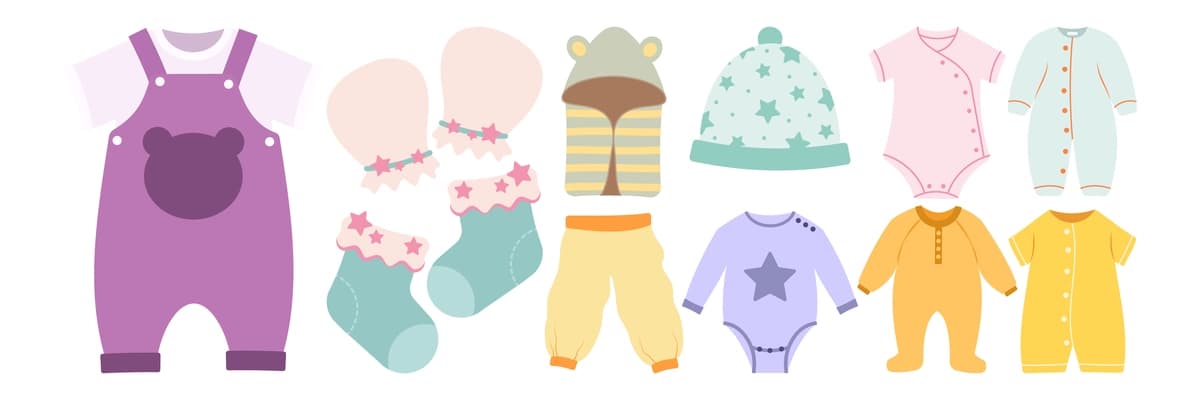 Yassi illyustratsiya to'plami yangi tug'ilgan chaqaloqni parvarish qilish uchun zarur bo'lgan bolalar bog'chasi mebellari | Flat illustration set baby care essentials nursery furniture newborn