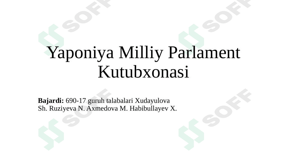 Yaponiya Milliy Parlament Kutubxonasi