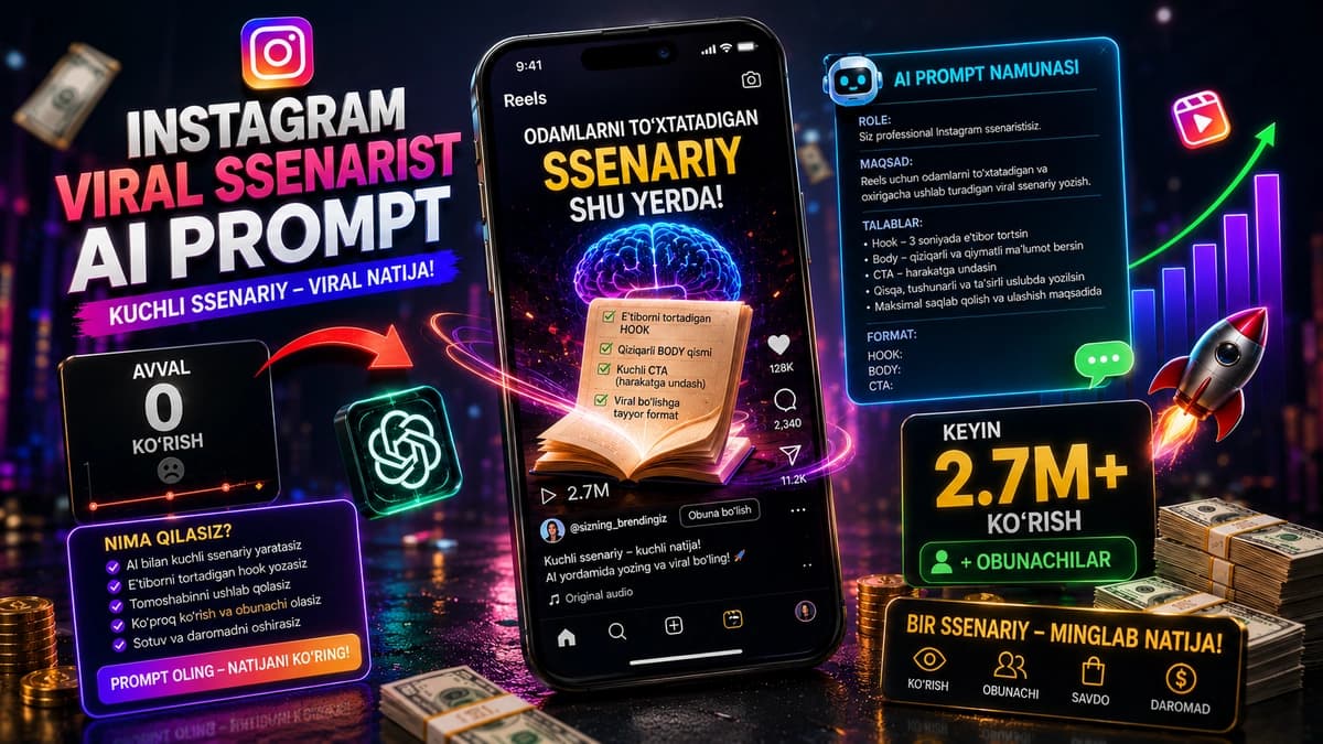 Instagram Ssenarist AI PRO – 30 Kunlik Viral Kontent Tizimi
