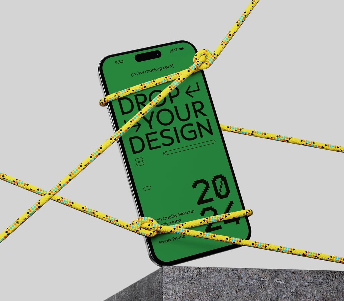 Yashil ekran maketi bilan telefon | Phone with green screen mockup