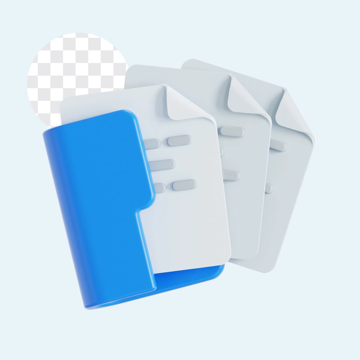Fayllar bilan papka 3d illyustratsiya | Folder with files 3d illustration