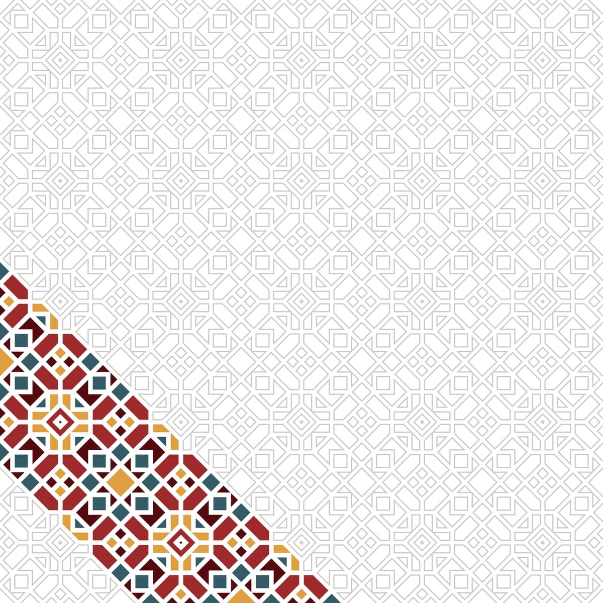 Islom sharqona geometrik diagonal naqshli dizayn | Islamic oriental geometric diagonal pattern design with stroke