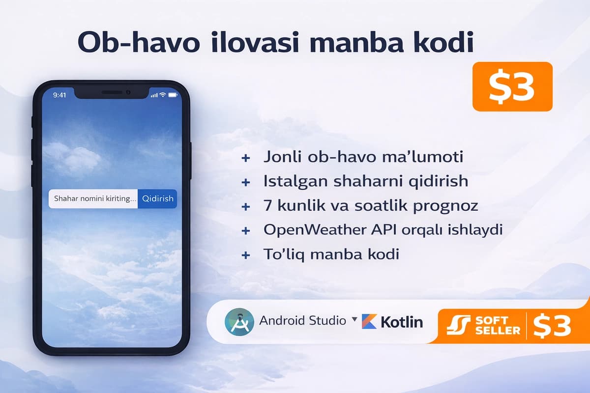 BU maxshulotda siz havo haroratini hohlagan shaharingizda turib korishingiz mumkin