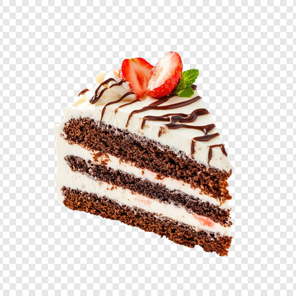 Shokoladli tort bo'lagining yaqin plandagi desert tasviri | Chocolate cake slice closeup dessert image