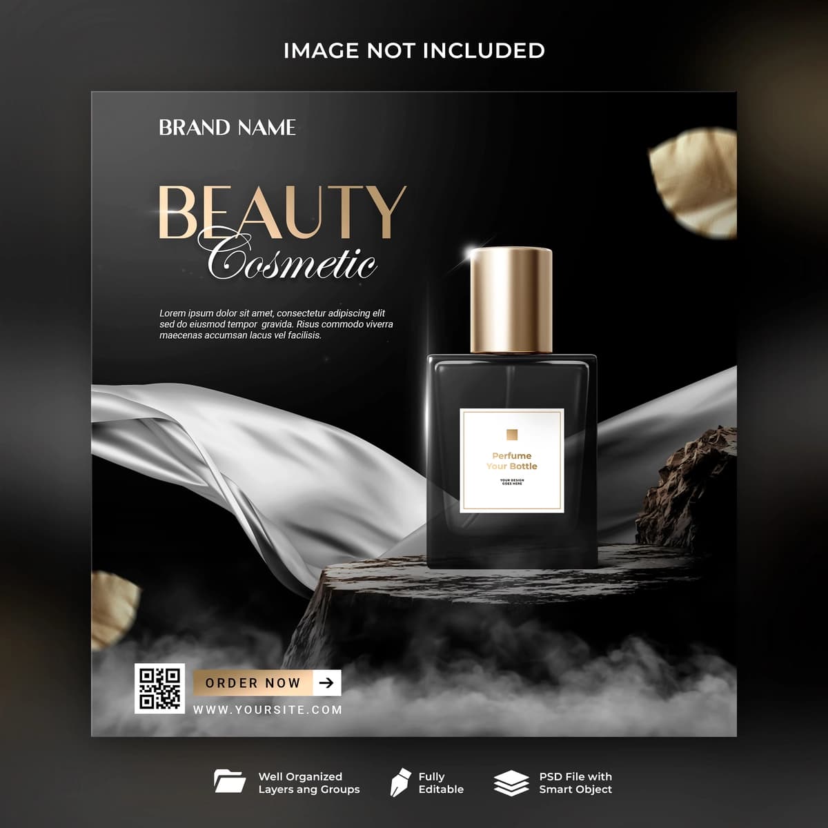 Parfyumeriya go'zallik mahsulotlari bo'yanish savdosi hikoyasi posti ijtimoiy media shablonlari | Perfume beauty products makeup sale story post social media template