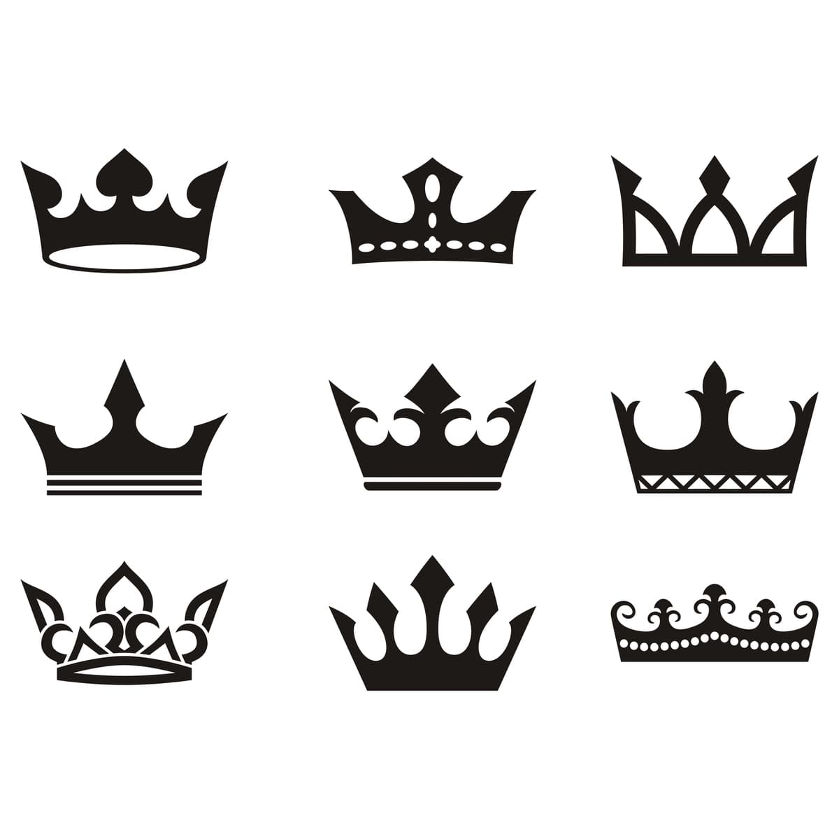 Toj logotipi silueti | Crown logo set silhouette