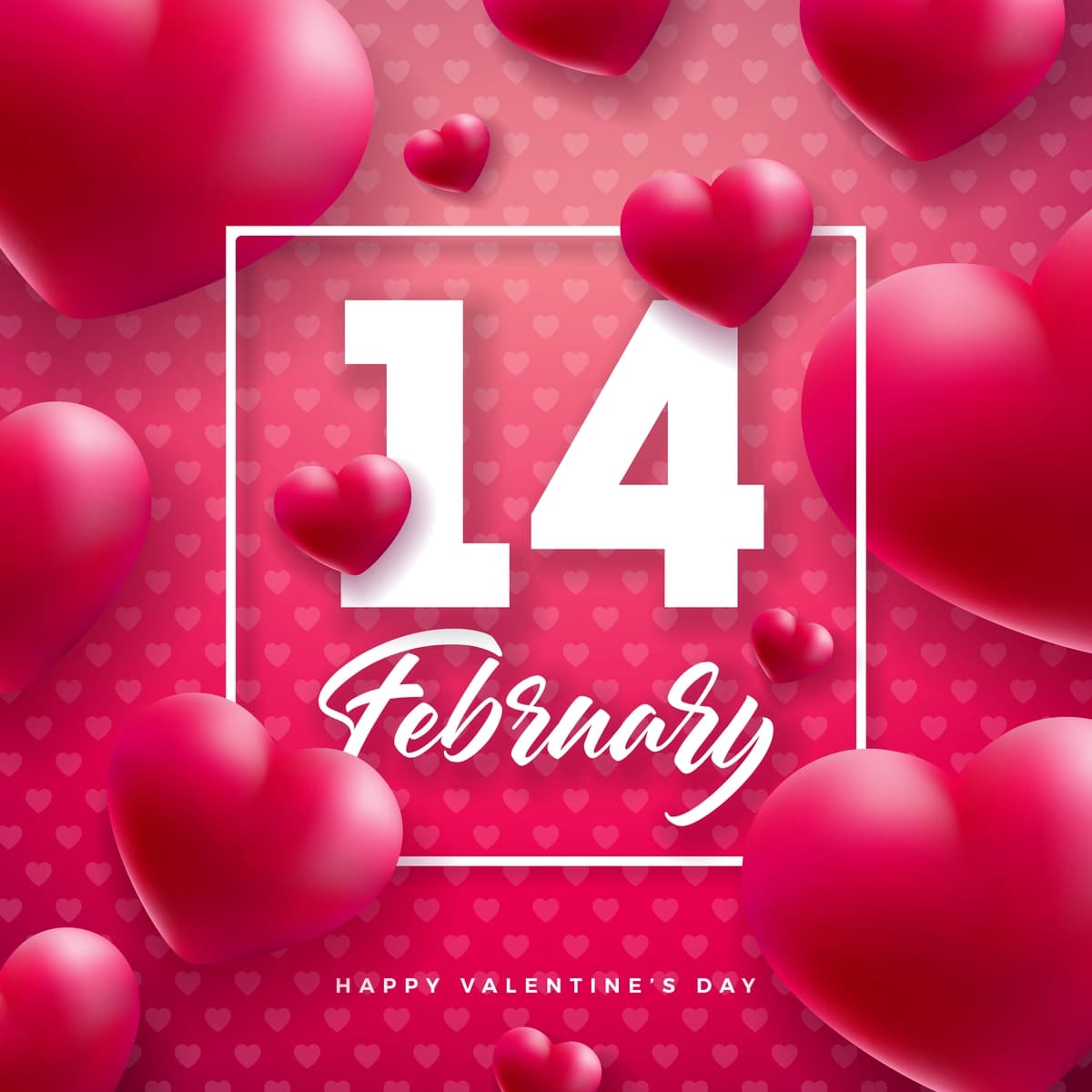 14-fevral tipografiya xati bilan Sevishganlar kuni bilan tabriklash | Happy valentines day design with heart february 14 typography letter