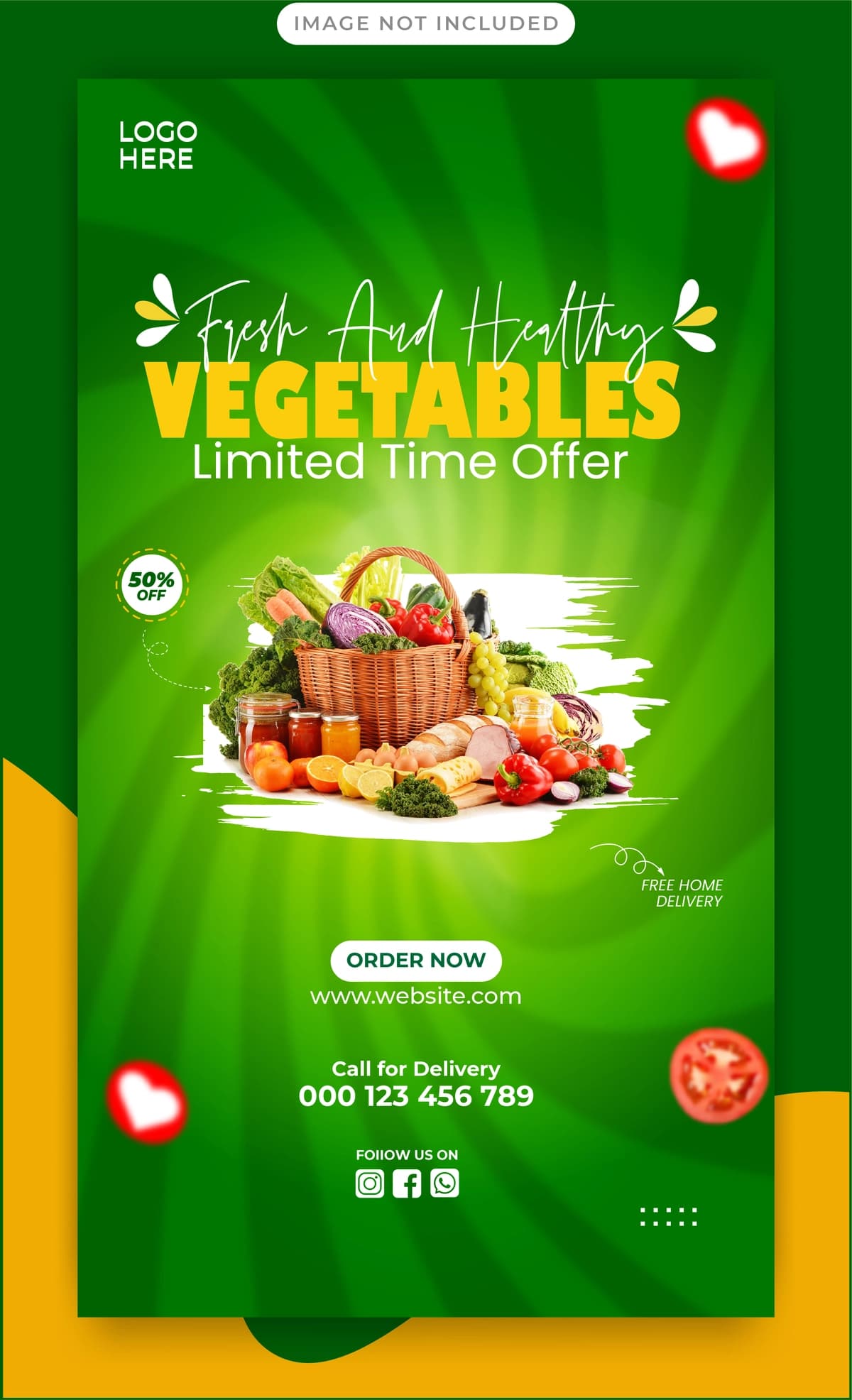 Vektor vektorli maxsus salat ijtimoiy media hikoyasi banner shablonlari | Vector vector special salad social media story banner template