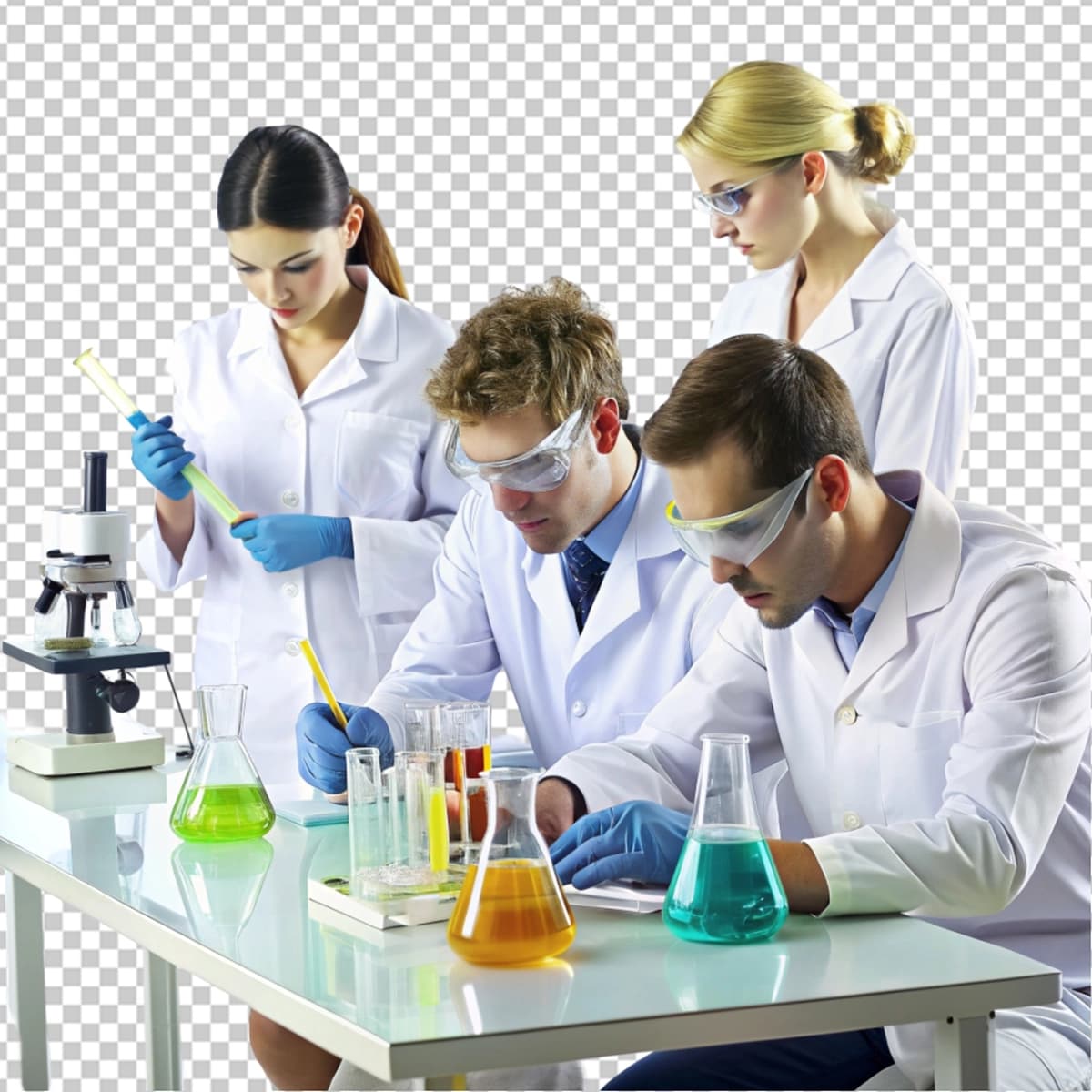Olimlar laboratoriya shaffof fon | Scientists laboratory transparent background