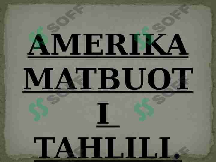 Amerika matbuoti tahlili