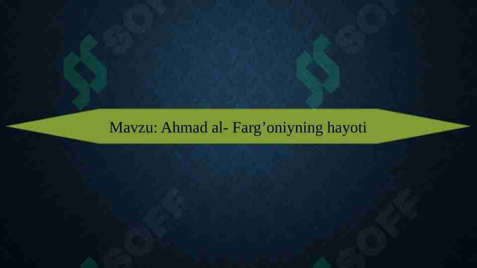 Ahmad Al-Farg'oniy