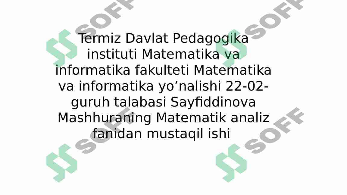 Birinchi turdagi integrallar