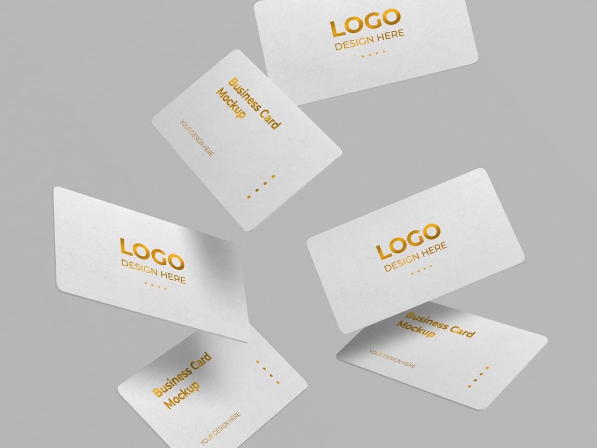 Hashamatli yumaloq burchakli biznes karta maketi dizayni | Luxury rounded corners business card mockup design