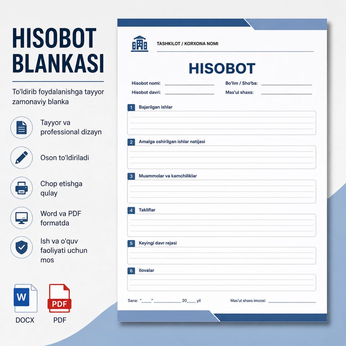 Hisobot blankasi