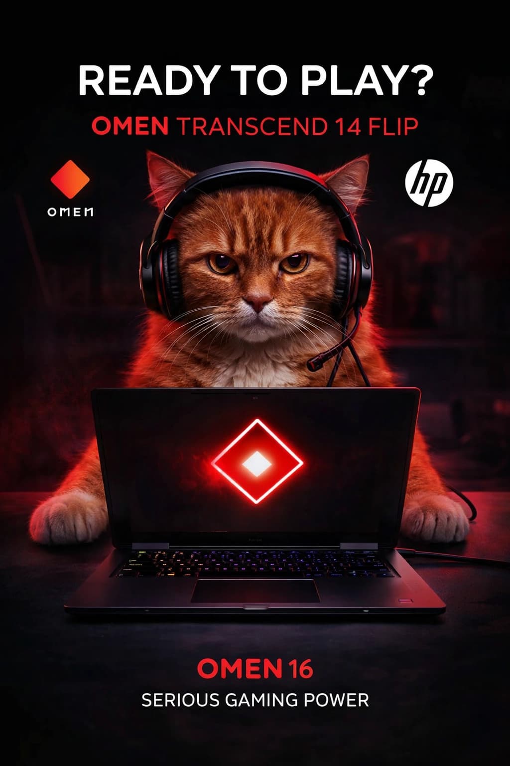 AI Gaming Cat Laptop Poster Ready To Play – Gaming Laptop Cat Poster Chunki:  AI trend  Gaming trend  Poster kategoriya bilan mos  Marketplace qidiruvda chiqadi