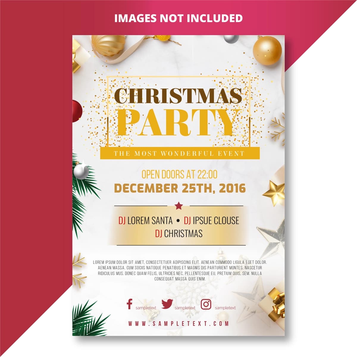 Vektorli Rojdestvo bayrami muqovasi varaqasi shabloni dizayni | Vector christmas party cover flyer template design