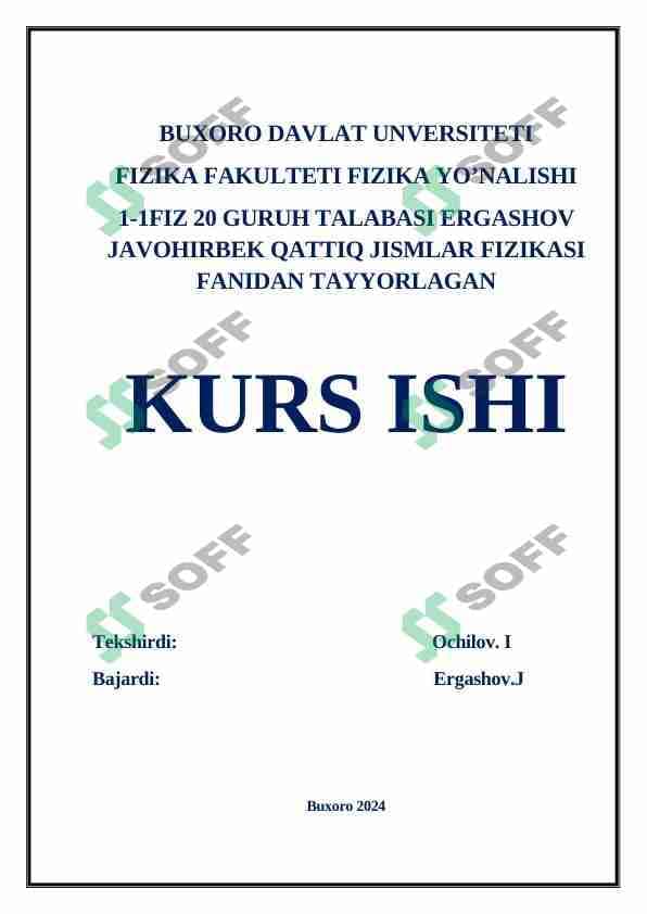 Kristal uchun shredinger tenglamasi adiabatik taqrib