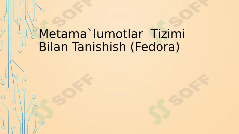 Metama`lumotlar  Tizimi   Bilan Tanishish (Fedora)