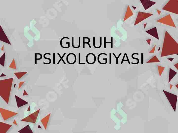 Guruh  psixologiyas