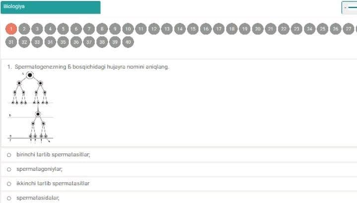Biologiya fanidan yangi attestatsiya savolari