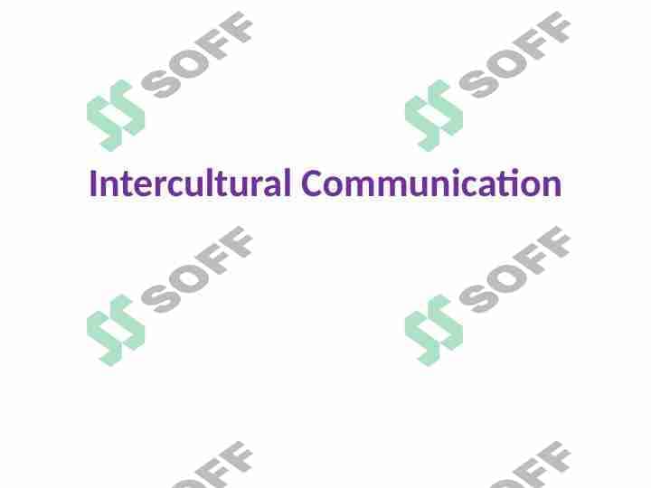 Intercultural Communication