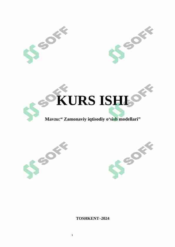 Zamonaviy iqtisodiy o‘sish modellari