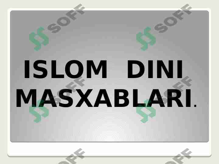 Islom dini masxablari
