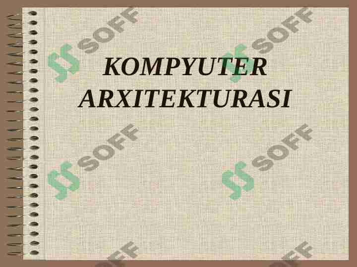 KOMPYUTER ARXITEKTURASI