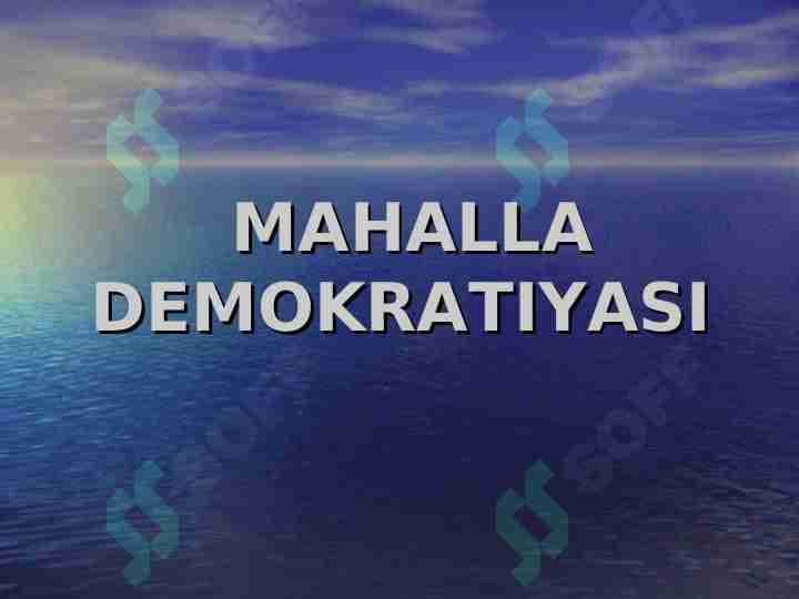 MAHALLA DEMOKRATIYASI