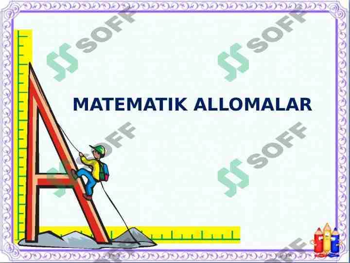 MATEMATIK ALLOMALAR