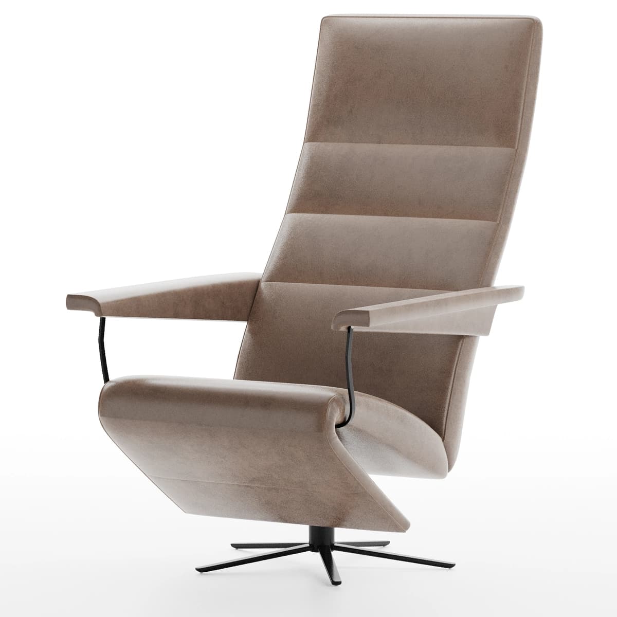 Modern Ergonomic Leather Lounge Chair