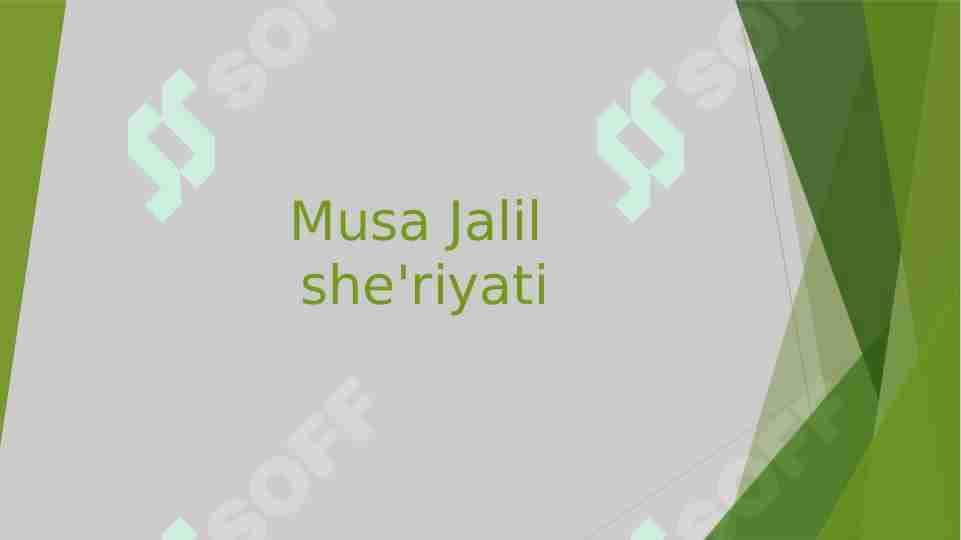 Musa Jalil she'riyati