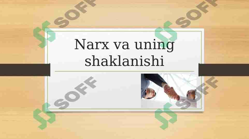 Narx va uning shakllanishi