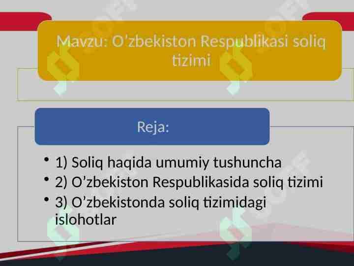 O’zbekiston Respublikasi soliq tizimi