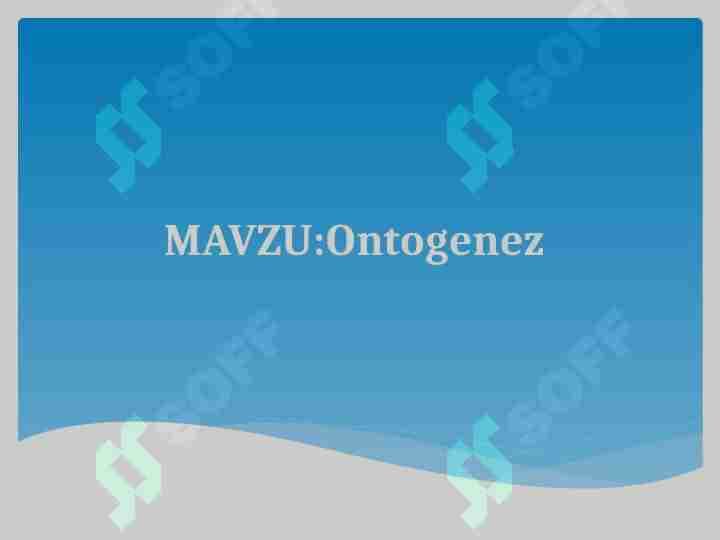 Ontogenez
