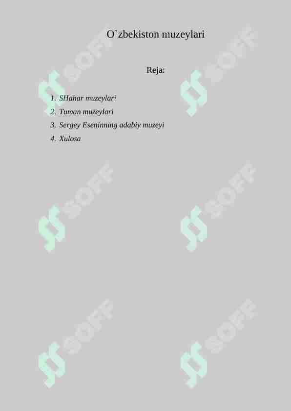 O`zbekiston muzeylari