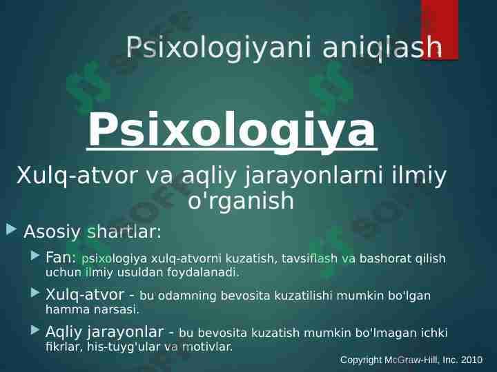 Psixologiyani aniqlash