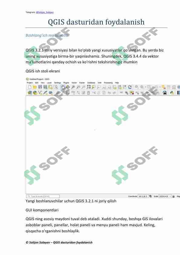 QGIS dasturidan foydalanish